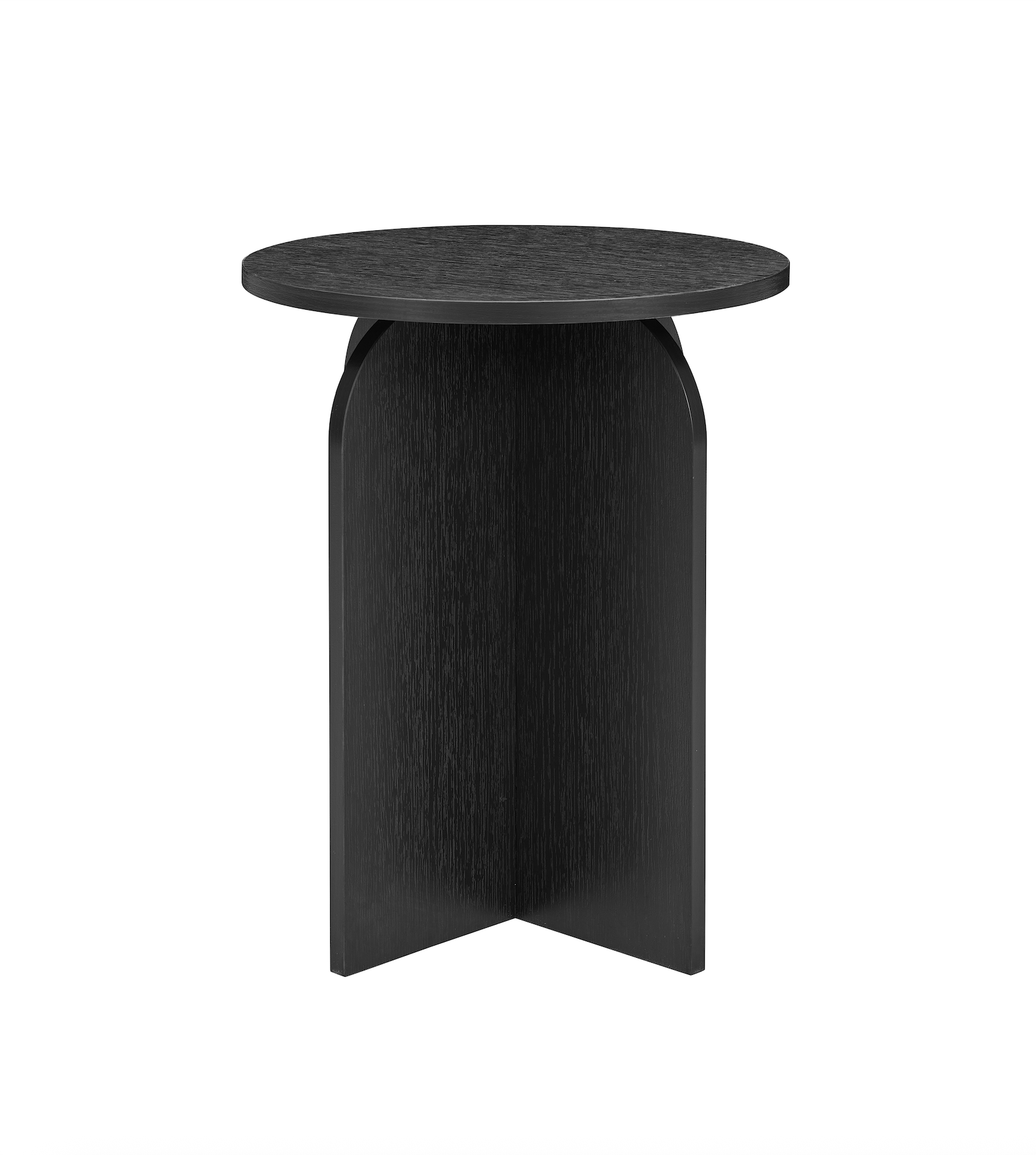 Arco Black Wood Round Side Table
